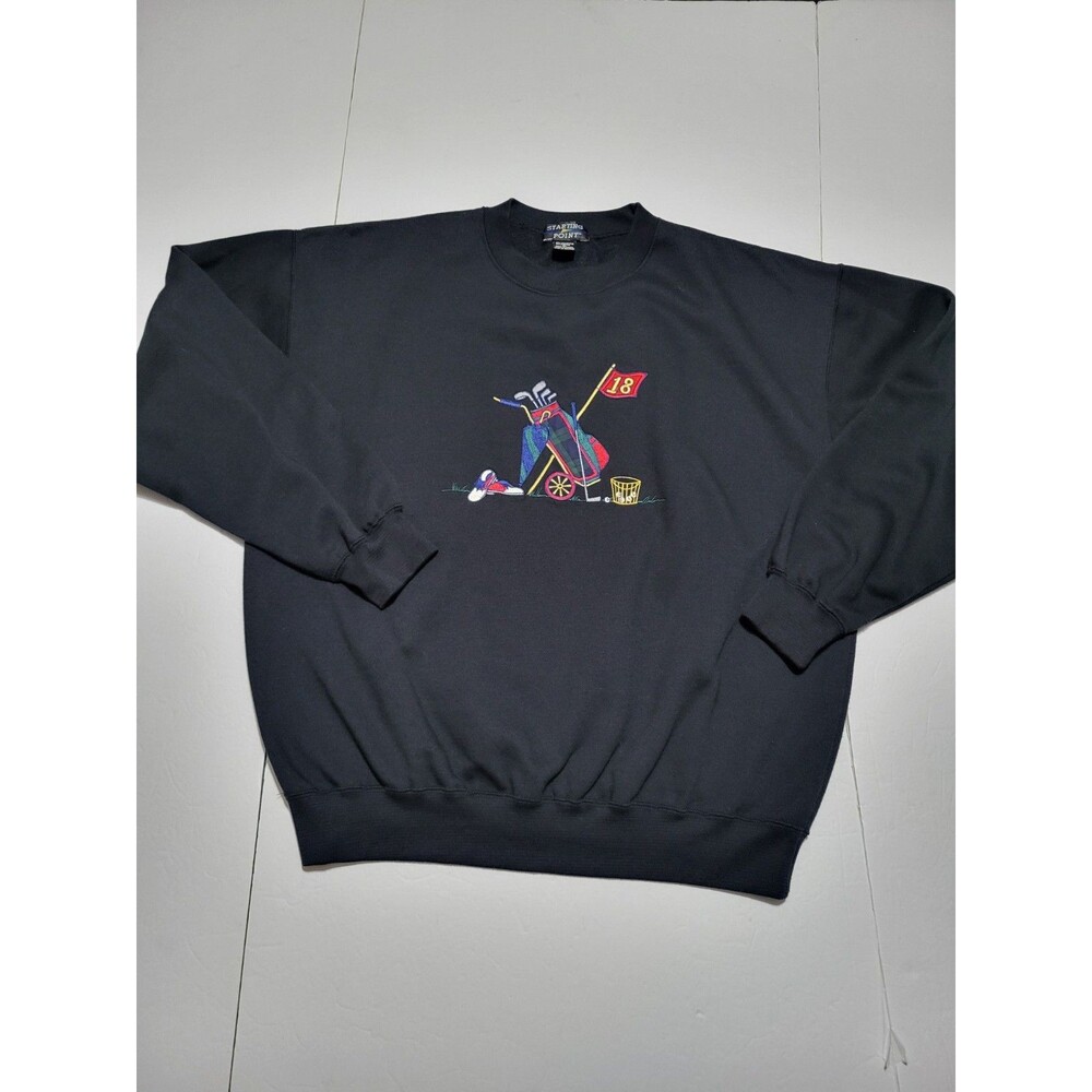 (#C) Vintage Starting Point Embroidered Golf 18th Hole Crewneck Sweatshirt XL